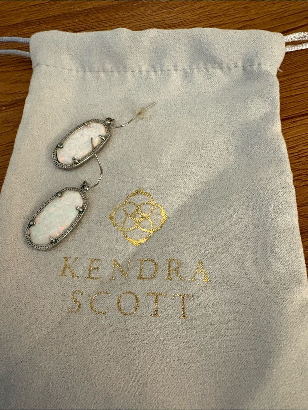 Kendra Scott Iridescent White Opal Dangle Earrings